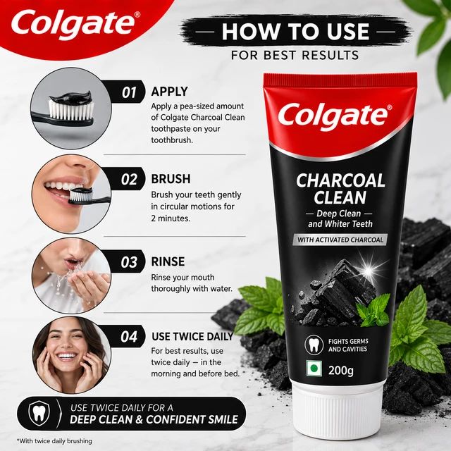 Colgate Charcoal Clean Toothpaste - 200 g