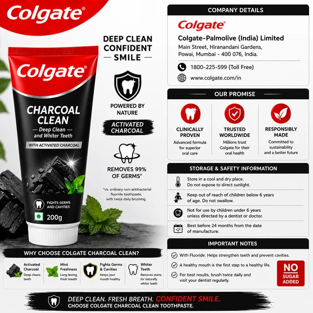Colgate Charcoal Clean Toothpaste - 200 g