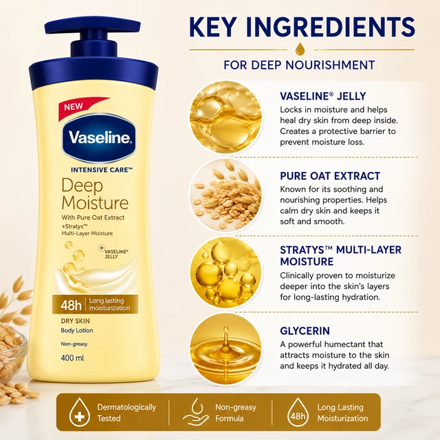 Vaseline Deep Moisture Lotion - 400 ML