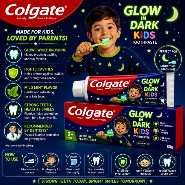 Colgate Glow in Dark Kids Toothpaste - 80 g