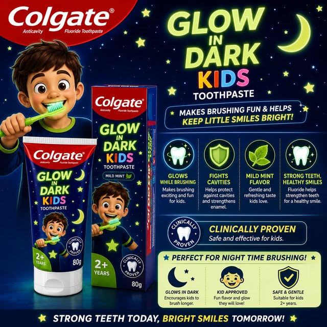Colgate Glow in Dark Kids Toothpaste - 80 g