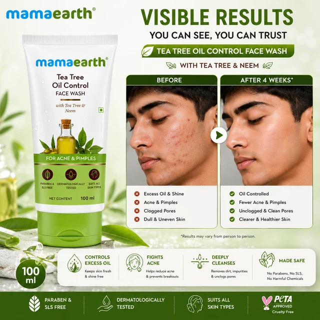 Mamaearth Tea Tree Oil Control Face Wash - 100 ML
