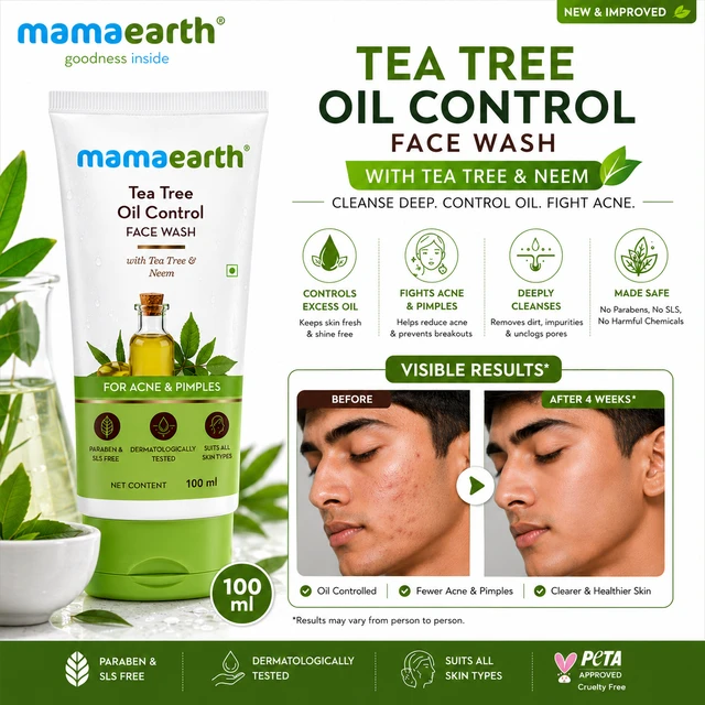 Mamaearth Tea Tree Oil Control Face Wash - 100 ML