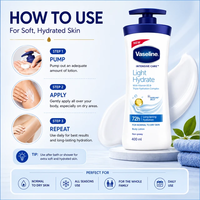 Vaseline Light Hydrate Lotion - 400 mL