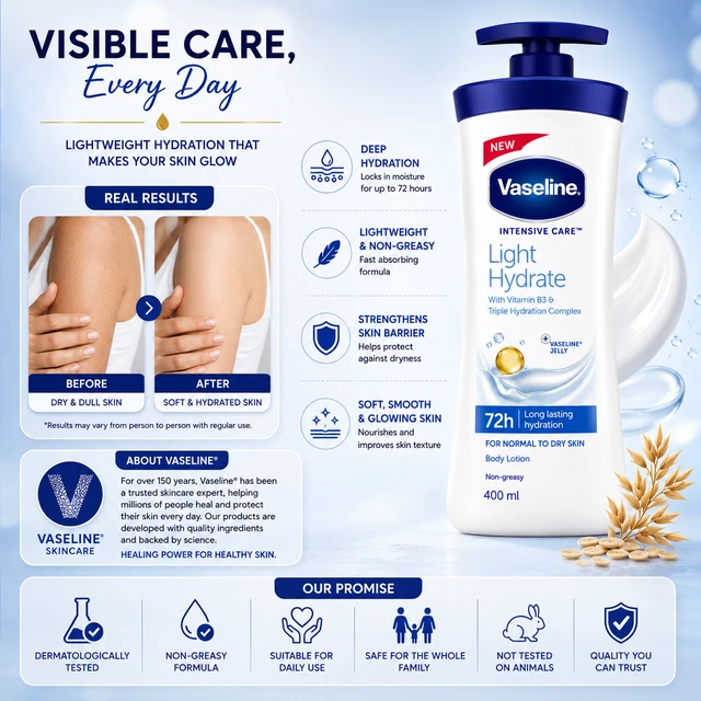 Vaseline Light Hydrate Lotion - 400 mL