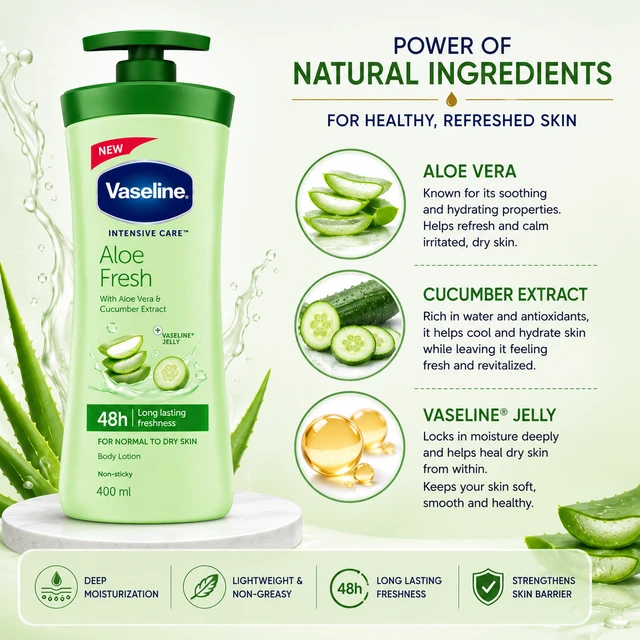 Vaseline Aloe Fresh Lotion - 400 ML