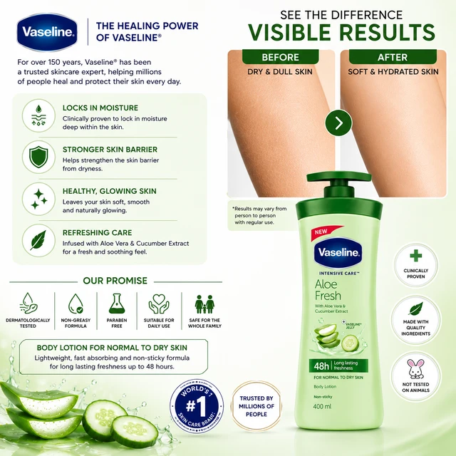 Vaseline Aloe Fresh Lotion - 400 ML