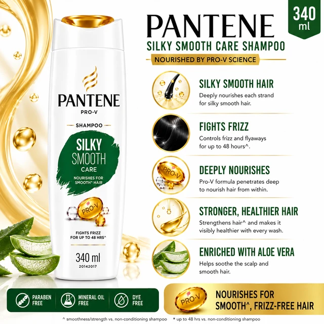 Pantene Silky Smooth Care Shampoo - 340 ML
