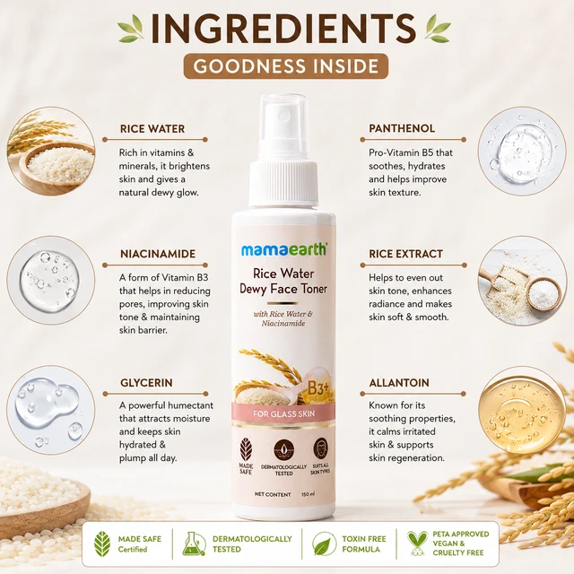 Mamaearth Rice Water Dewy Face Toner - 150 ML