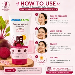 Mamaearth Beetroot Hydraful Sunscreen SPF 50 - 80 G
