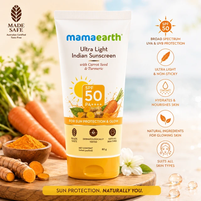 Mamaearth Ultra Light Indian Sunscreen SPF 50 - 80 G