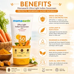 Mamaearth Ultra Light Indian Sunscreen SPF 50 - 80 G