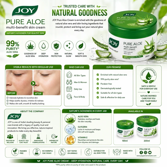 Joy Pure Aloe Cream - 200 ML