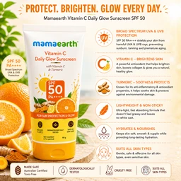 Mamaearth Vitamin C Daily Glow Sunscreen SPF 50 - 80 g