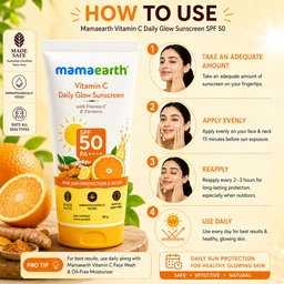 Mamaearth Vitamin C Daily Glow Sunscreen SPF 50 - 80 g