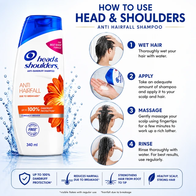 Head & Shoulders Anti Hairfall Shampoo - 340 ML