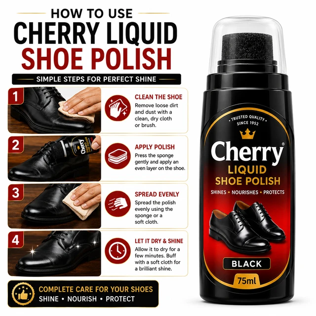 Cherry Liquid Shoe Polish - 75 ML