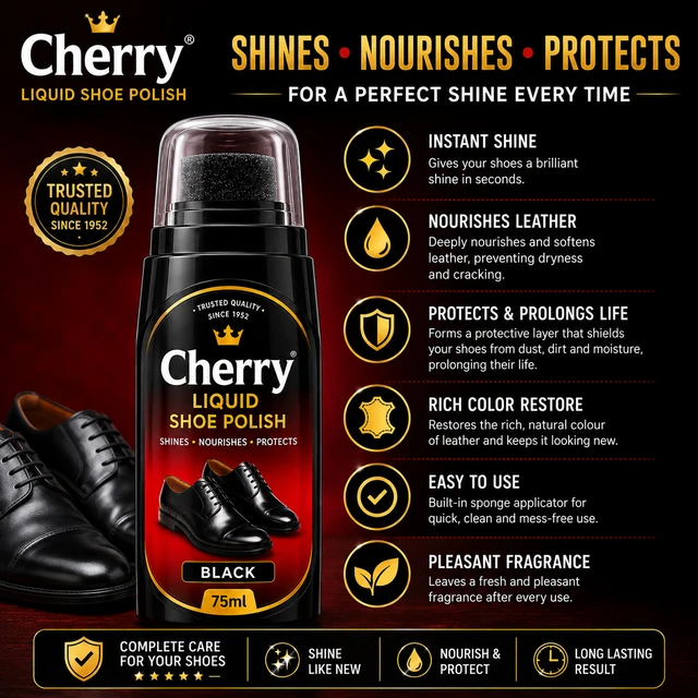 Cherry Liquid Shoe Polish - 75 ML