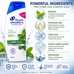 Head & Shoulders Cool Menthol Shampoo - 180 mL