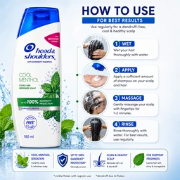Head & Shoulders Cool Menthol Shampoo - 180 mL