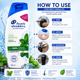 Head & Shoulders Cool Menthol Shampoo - 340 mL