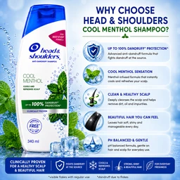 Head & Shoulders Cool Menthol Shampoo - 340 mL