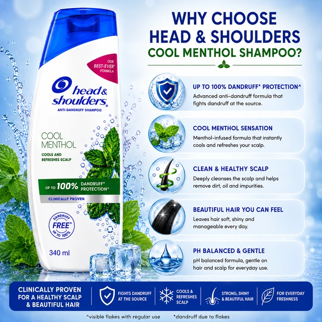 Head & Shoulders Cool Menthol Shampoo - 340 mL