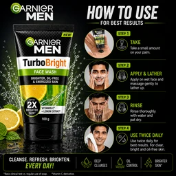 Garnier Men TurboBright Face Wash - 100 g