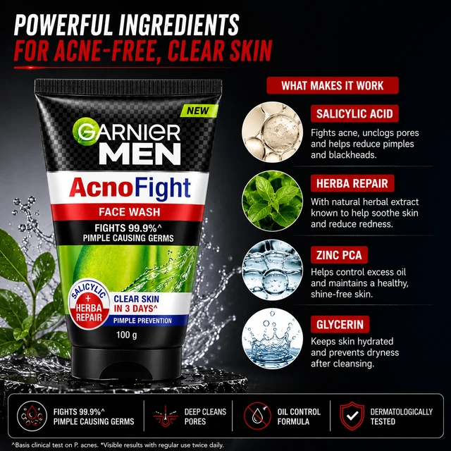 Garnier Men AcnoFight Face Wash - 100 g