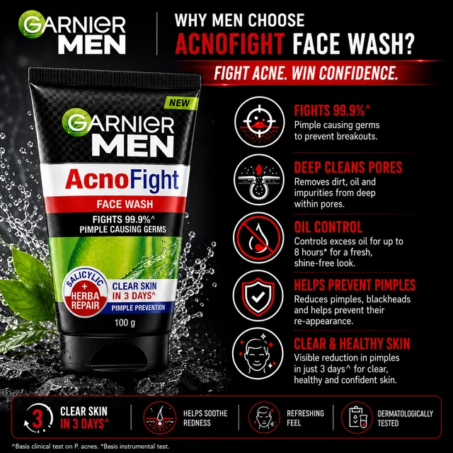 Garnier Men AcnoFight Face Wash - 100 g
