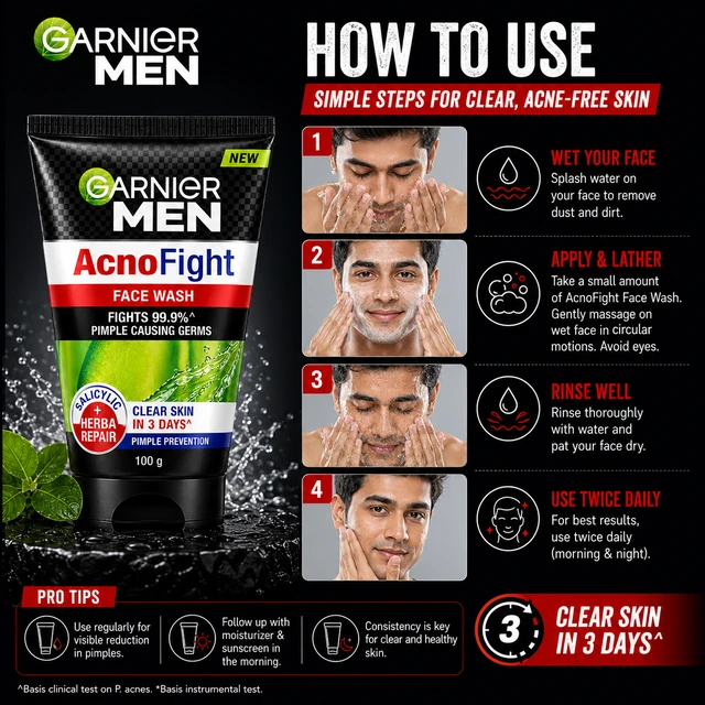 Garnier Men AcnoFight Face Wash - 100 g