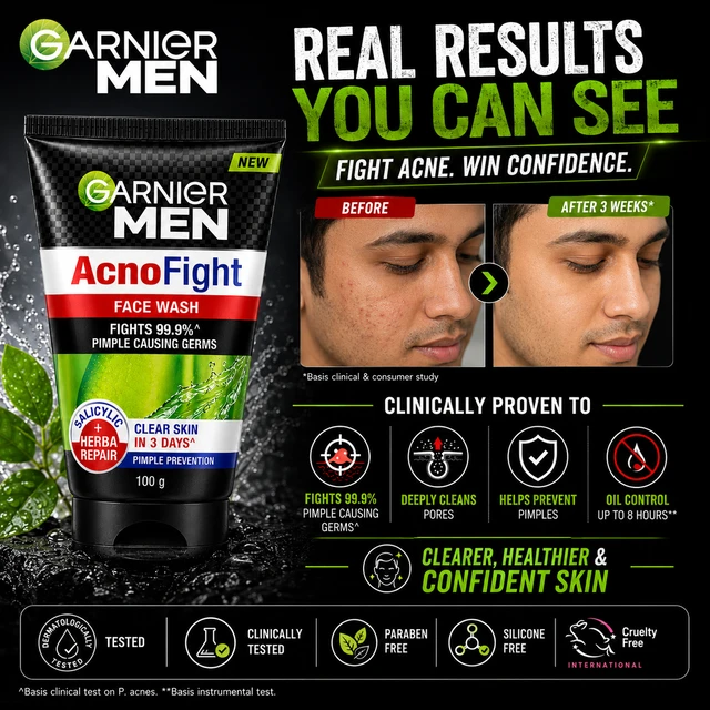 Garnier Men AcnoFight Face Wash - 100 g