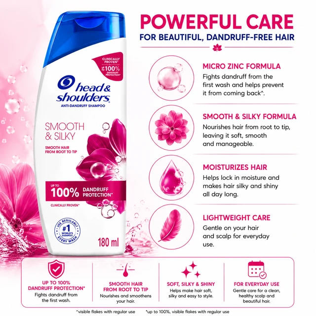 Head & Shoulders Smooth & Silky Shampoo - 180 mL