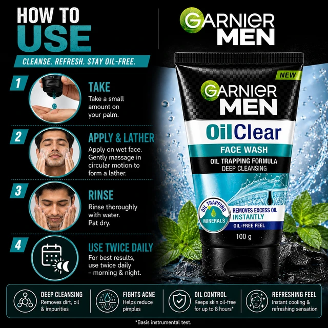 Garnier Men Oil Clear Face Wash - 100 g