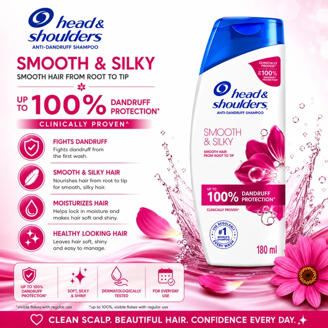 Head & Shoulders Smooth & Silky Shampoo - 180 mL