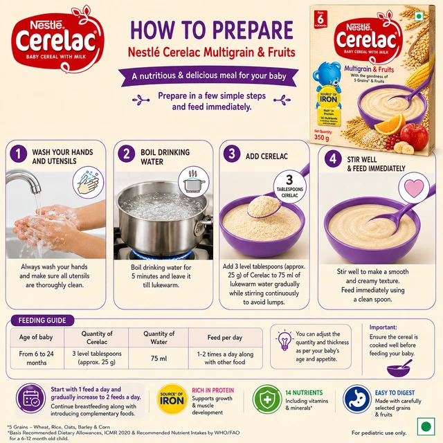 Nestle Cerelac Multigrain & Fruits - 350 g