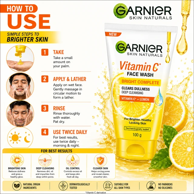 Garnier Vitamin C Face Wash - 100 g