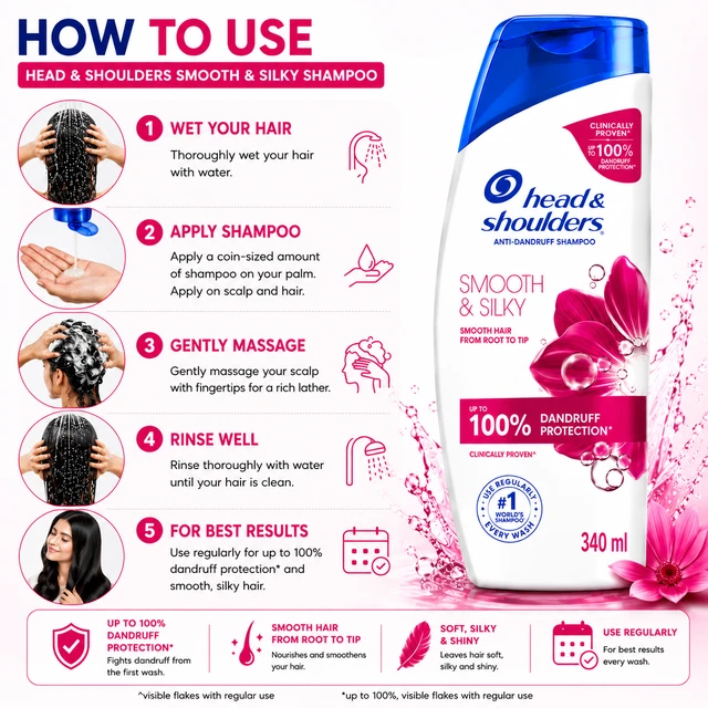Head & Shoulders Smooth & Silky Shampoo - 340 mL