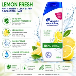 Head & Shoulders Lemon Fresh Shampoo - 180 mL