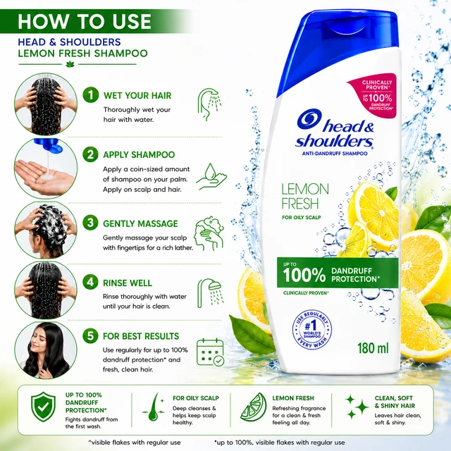 Head & Shoulders Lemon Fresh Shampoo - 180 mL