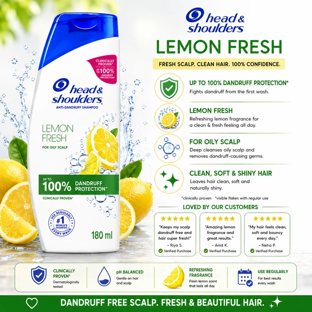 Head & Shoulders Lemon Fresh Shampoo - 180 mL