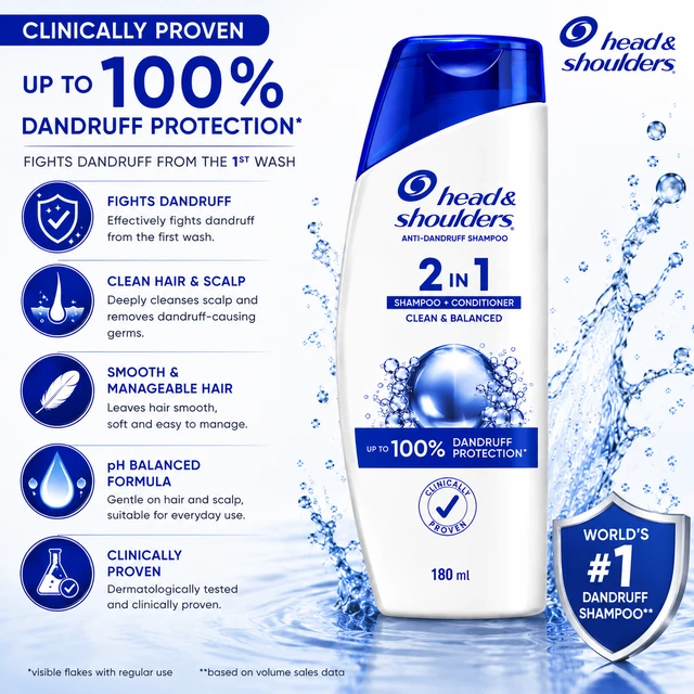 Head & Shoulders 2 in 1 Shampoo - 180 ML