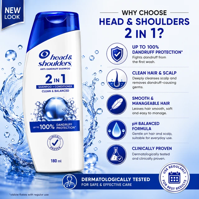 Head & Shoulders 2 in 1 Shampoo - 180 ML