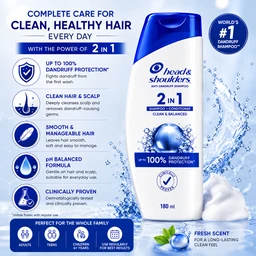 Head & Shoulders 2 in 1 Shampoo - 180 ML