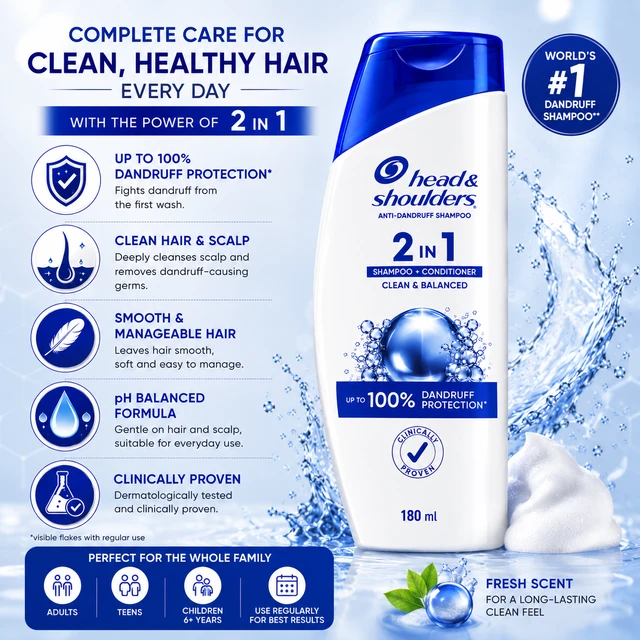 Head & Shoulders 2 in 1 Shampoo - 180 ML