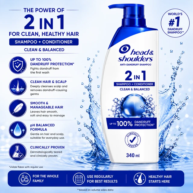 Head & Shoulders 2 in 1 Shampoo - 340 ML