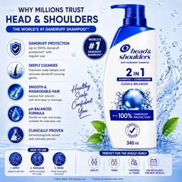 Head & Shoulders 2 in 1 Shampoo - 340 ML