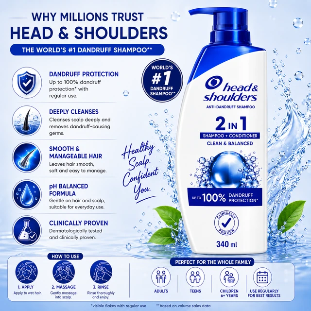 Head & Shoulders 2 in 1 Shampoo - 340 ML