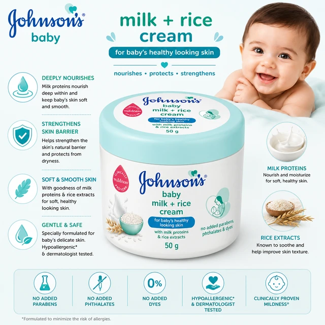 Johnson’s Baby Milk + Rice Cream - 50 g