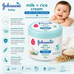 Johnson’s Baby Milk + Rice Cream - 50 g